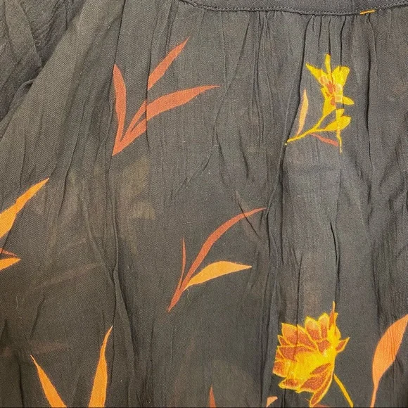 SOLD🖤Billabong Ella Bella Black & Orange Floral Fall Peasant Top Small New - Picture 16 of 16